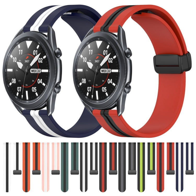For Samsung Galaxy Watch3 45mm 22mm Folding Magnetic Clasp Silicone Watch Band