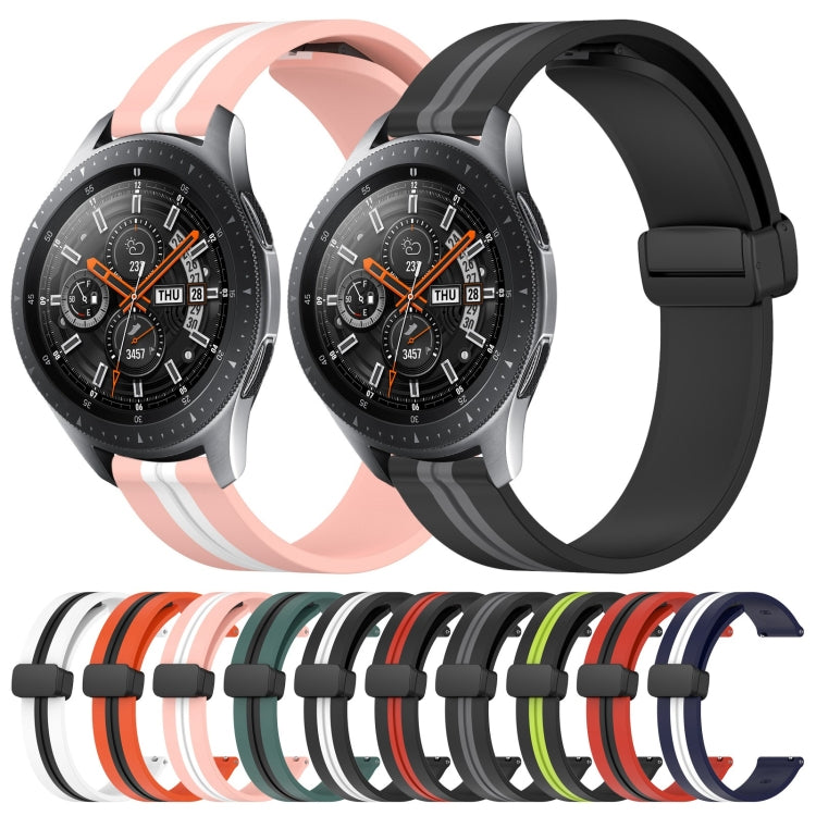 For Samsung Galaxy Watch 46mm 22mm Folding Magnetic Clasp Silicone Watch Band