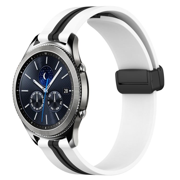 For Samsung Gear S3 Classic 22mm Folding Magnetic Clasp Silicone Watch Band