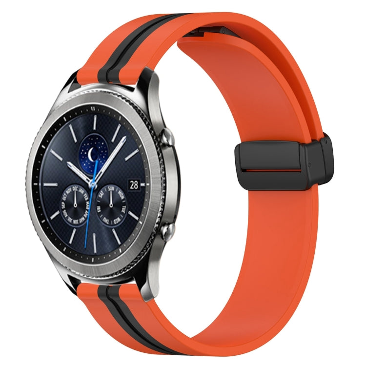 For Samsung Gear S3 Classic 22mm Folding Magnetic Clasp Silicone Watch Band