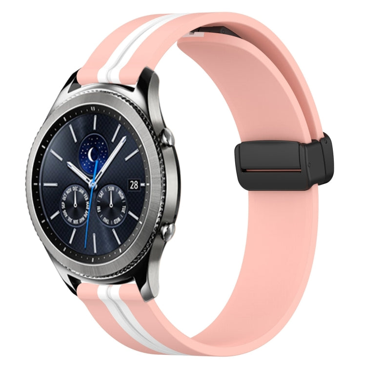 For Samsung Gear S3 Classic 22mm Folding Magnetic Clasp Silicone Watch Band