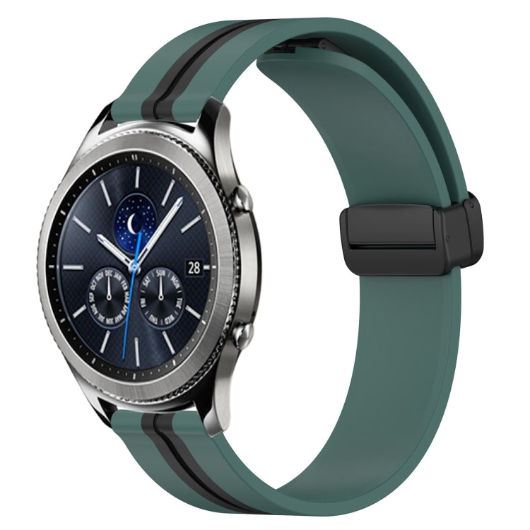 For Samsung Gear S3 Classic 22mm Folding Magnetic Clasp Silicone Watch Band