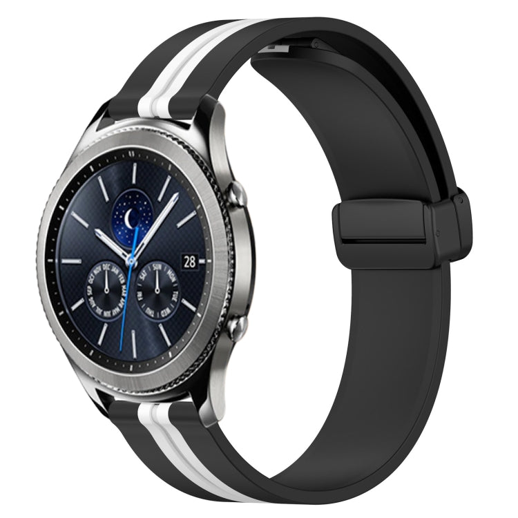 For Samsung Gear S3 Classic 22mm Folding Magnetic Clasp Silicone Watch Band