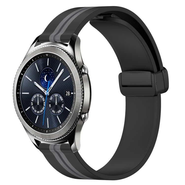 For Samsung Gear S3 Classic 22mm Folding Magnetic Clasp Silicone Watch Band