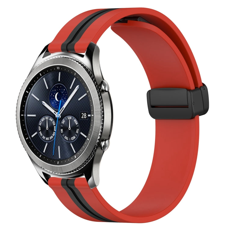 For Samsung Gear S3 Classic 22mm Folding Magnetic Clasp Silicone Watch Band