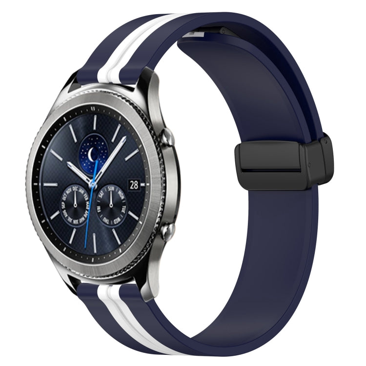 For Samsung Gear S3 Classic 22mm Folding Magnetic Clasp Silicone Watch Band