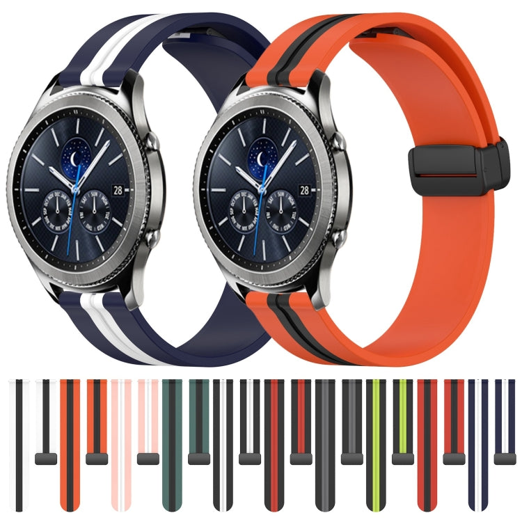 For Samsung Gear S3 Classic 22mm Folding Magnetic Clasp Silicone Watch Band