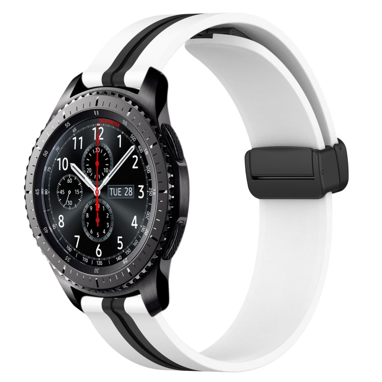 For Samsung Gear S3 Frontier 22mm Folding Magnetic Clasp Silicone Watch Band