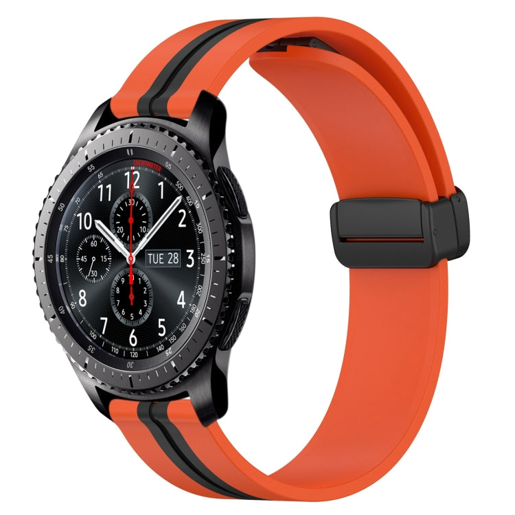 For Samsung Gear S3 Frontier 22mm Folding Magnetic Clasp Silicone Watch Band