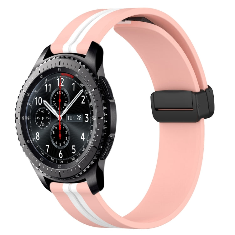For Samsung Gear S3 Frontier 22mm Folding Magnetic Clasp Silicone Watch Band