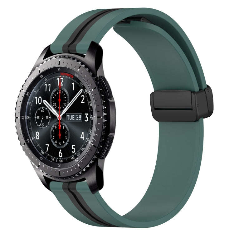 For Samsung Gear S3 Frontier 22mm Folding Magnetic Clasp Silicone Watch Band
