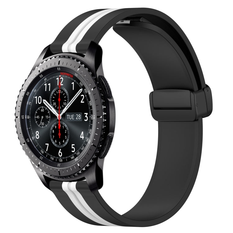 For Samsung Gear S3 Frontier 22mm Folding Magnetic Clasp Silicone Watch Band
