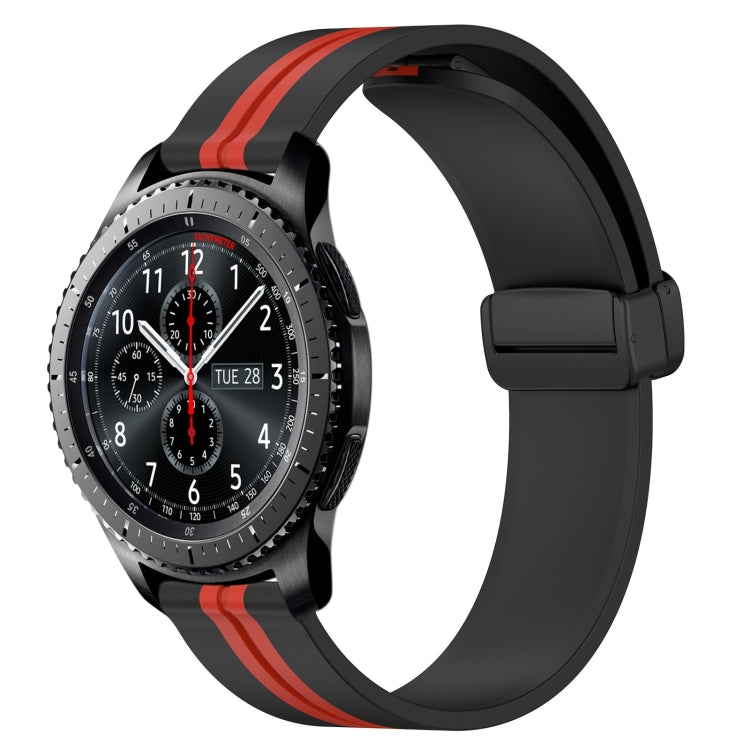 For Samsung Gear S3 Frontier 22mm Folding Magnetic Clasp Silicone Watch Band