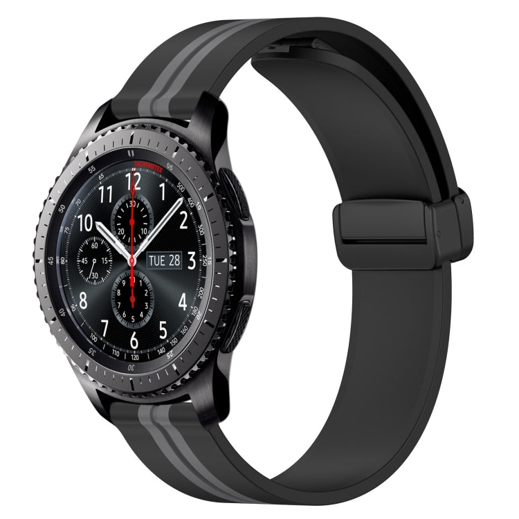 For Samsung Gear S3 Frontier 22mm Folding Magnetic Clasp Silicone Watch Band