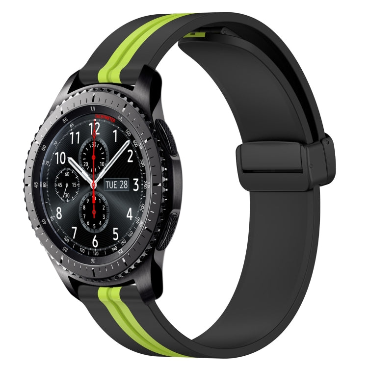 For Samsung Gear S3 Frontier 22mm Folding Magnetic Clasp Silicone Watch Band