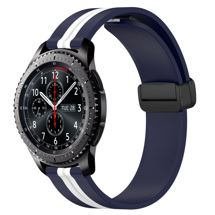 For Samsung Gear S3 Frontier 22mm Folding Magnetic Clasp Silicone Watch Band