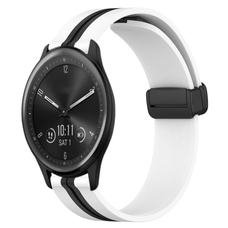 For Garmin Vivomove Sport 20mm Folding Magnetic Clasp Silicone Watch Band