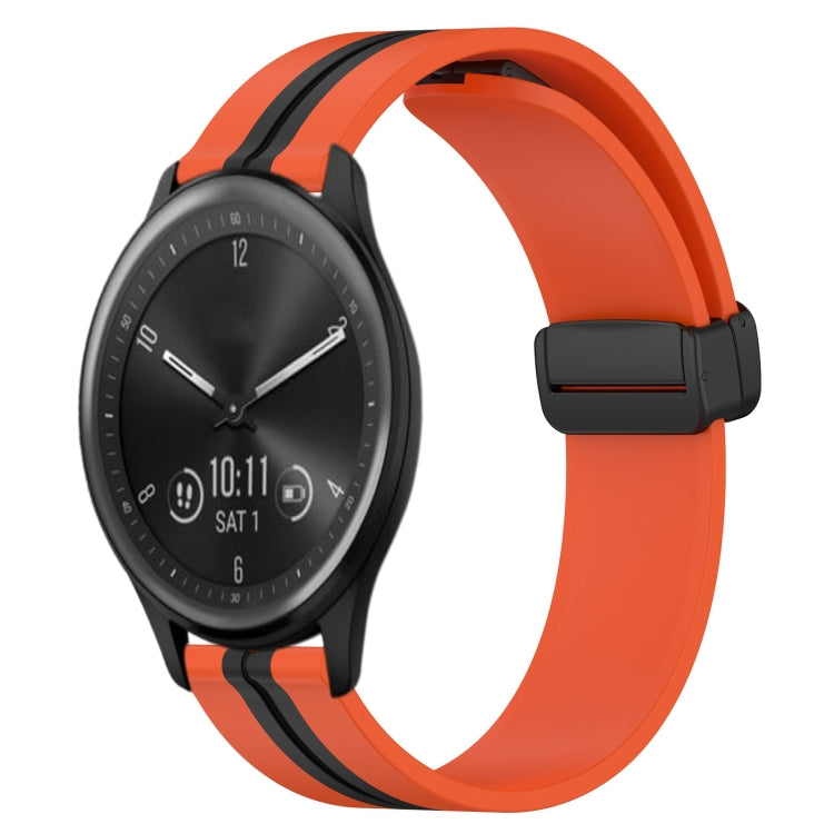 For Garmin Vivomove Sport 20mm Folding Magnetic Clasp Silicone Watch Band