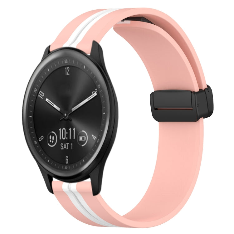 For Garmin Vivomove Sport 20mm Folding Magnetic Clasp Silicone Watch Band