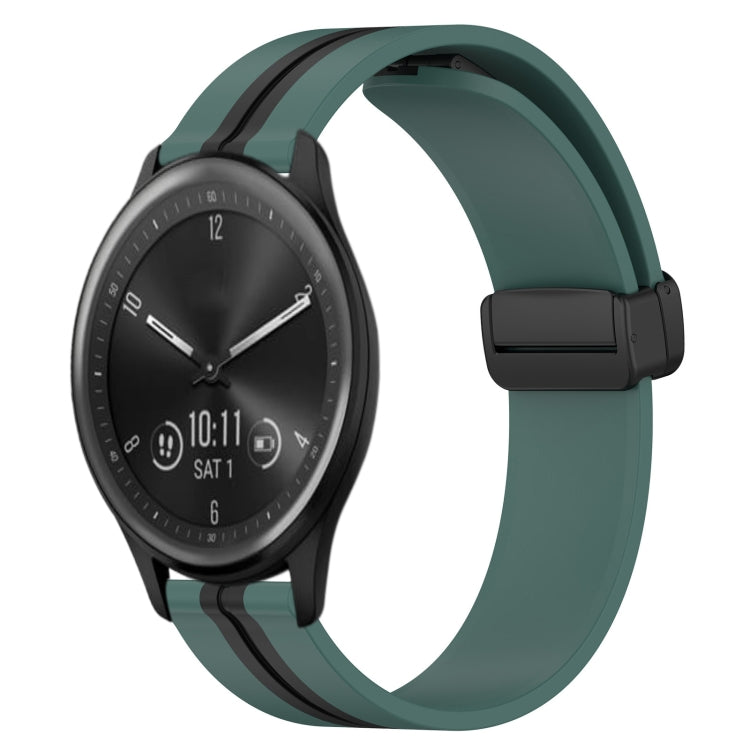 For Garmin Vivomove Sport 20mm Folding Magnetic Clasp Silicone Watch Band
