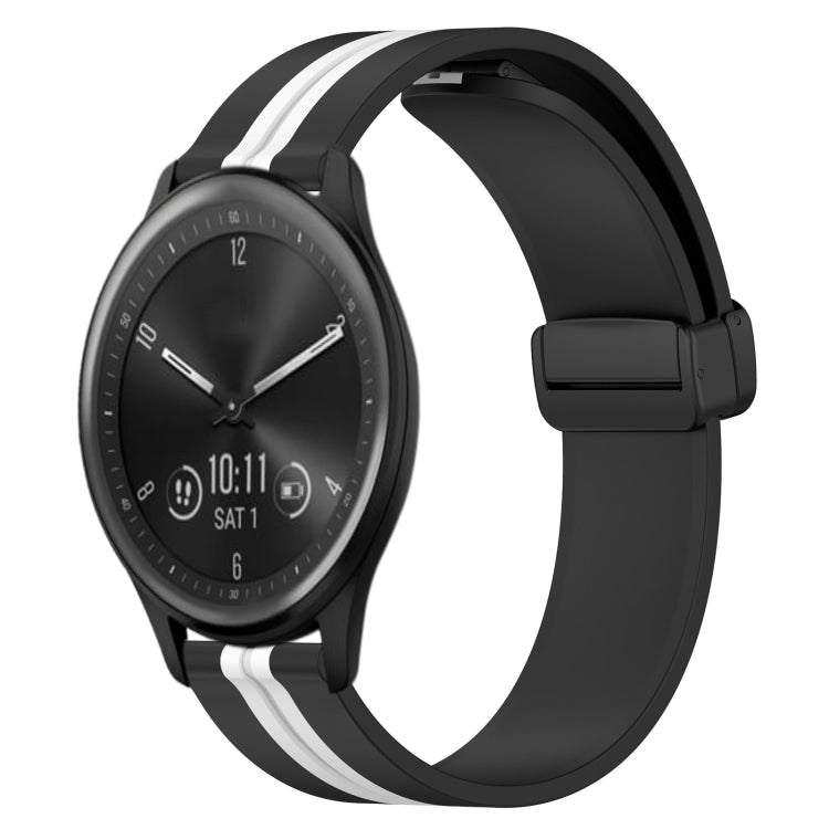 For Garmin Vivomove Sport 20mm Folding Magnetic Clasp Silicone Watch Band