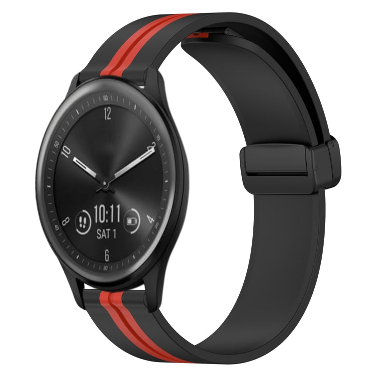 For Garmin Vivomove Sport 20mm Folding Magnetic Clasp Silicone Watch Band