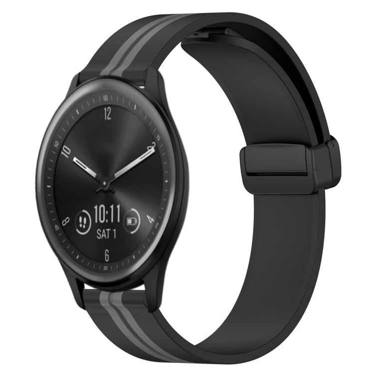 For Garmin Vivomove Sport 20mm Folding Magnetic Clasp Silicone Watch Band