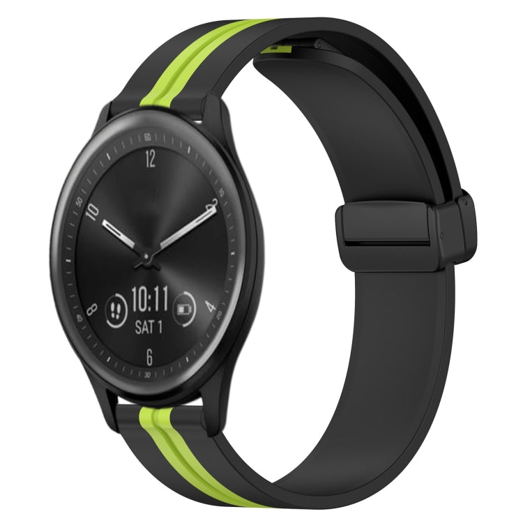 For Garmin Vivomove Sport 20mm Folding Magnetic Clasp Silicone Watch Band