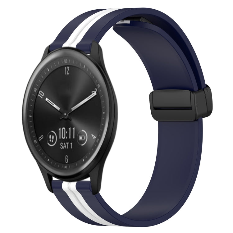 For Garmin Vivomove Sport 20mm Folding Magnetic Clasp Silicone Watch Band