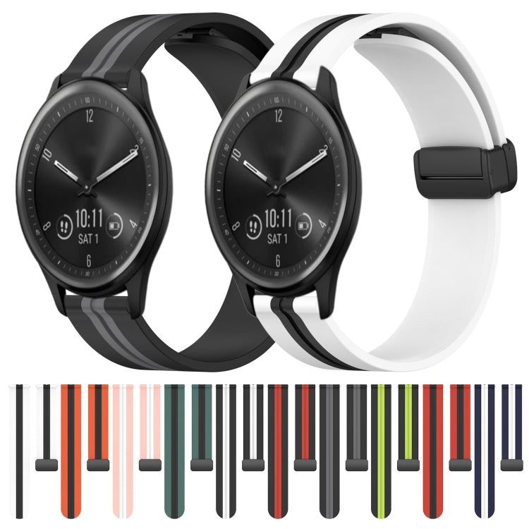 For Garmin Vivomove Sport 20mm Folding Magnetic Clasp Silicone Watch Band