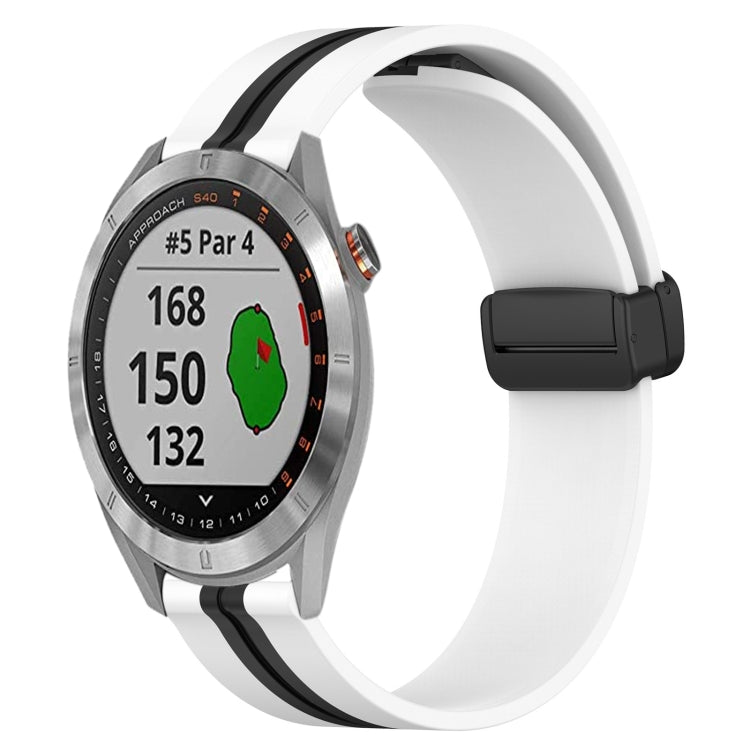 For Garmin Approach S40 20mm Folding Magnetic Clasp Silicone Watch Band