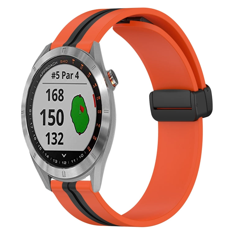 For Garmin Approach S40 20mm Folding Magnetic Clasp Silicone Watch Band