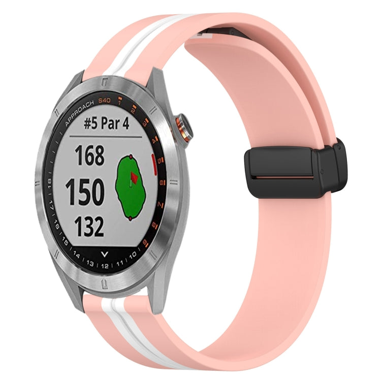 For Garmin Approach S40 20mm Folding Magnetic Clasp Silicone Watch Band