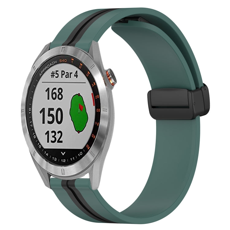 For Garmin Approach S40 20mm Folding Magnetic Clasp Silicone Watch Band