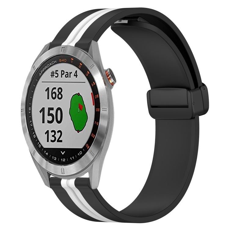 For Garmin Approach S40 20mm Folding Magnetic Clasp Silicone Watch Band
