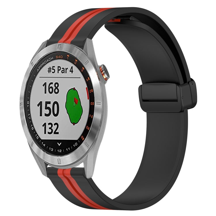 For Garmin Approach S40 20mm Folding Magnetic Clasp Silicone Watch Band