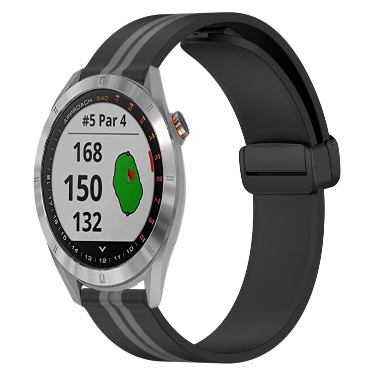 For Garmin Approach S40 20mm Folding Magnetic Clasp Silicone Watch Band