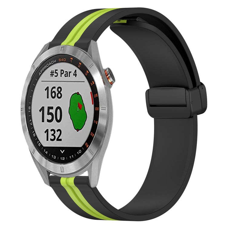 For Garmin Approach S40 20mm Folding Magnetic Clasp Silicone Watch Band