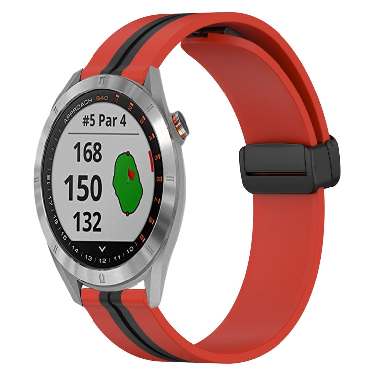 For Garmin Approach S40 20mm Folding Magnetic Clasp Silicone Watch Band