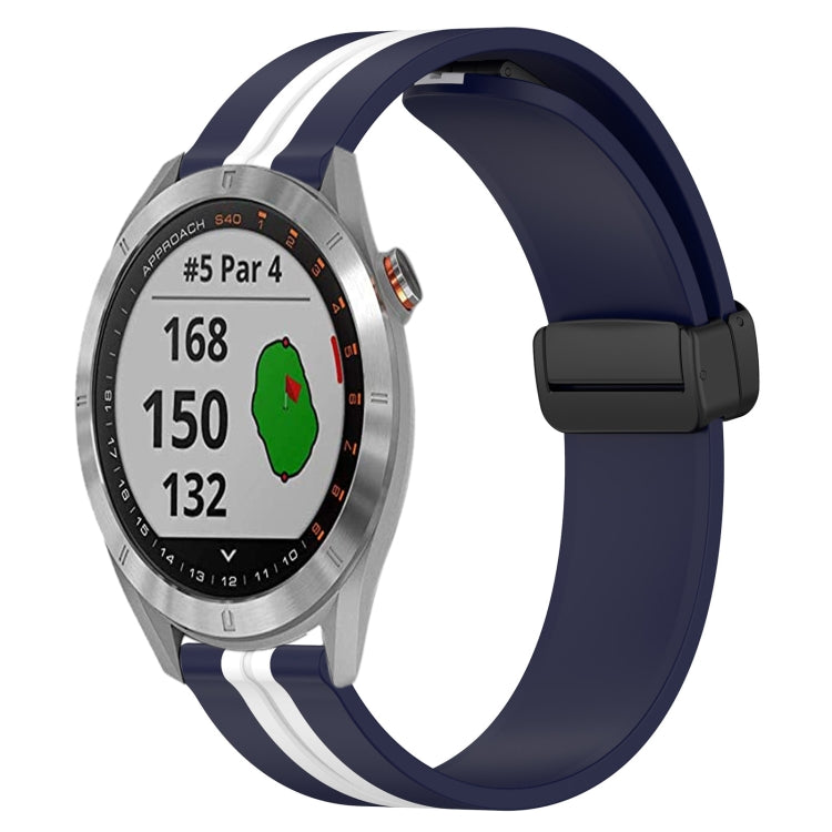 For Garmin Approach S40 20mm Folding Magnetic Clasp Silicone Watch Band