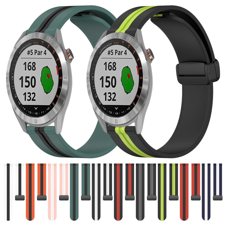 For Garmin Approach S40 20mm Folding Magnetic Clasp Silicone Watch Band