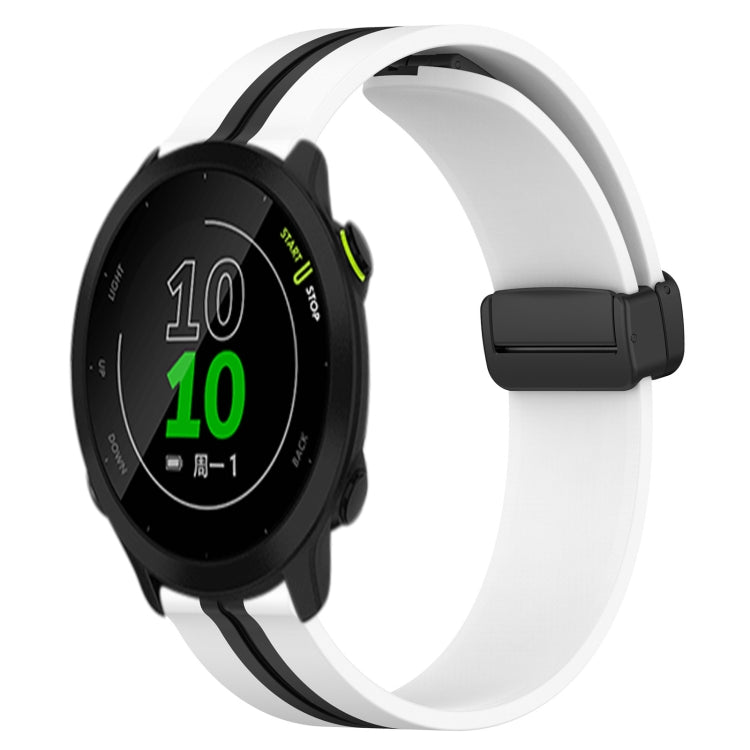 For Garmin Forerunner 158 20mm Folding Magnetic Clasp Silicone Watch Band