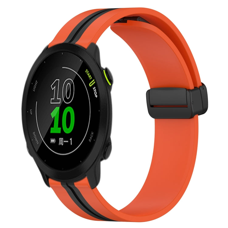 For Garmin Forerunner 158 20mm Folding Magnetic Clasp Silicone Watch Band