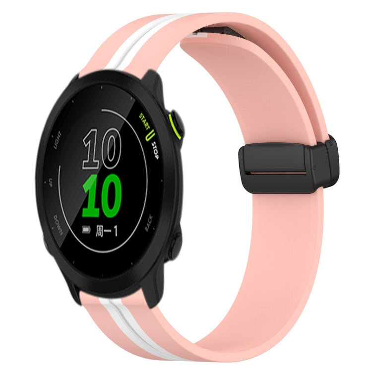 For Garmin Forerunner 158 20mm Folding Magnetic Clasp Silicone Watch Band