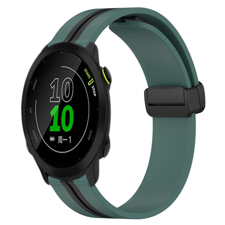 For Garmin Forerunner 158 20mm Folding Magnetic Clasp Silicone Watch Band