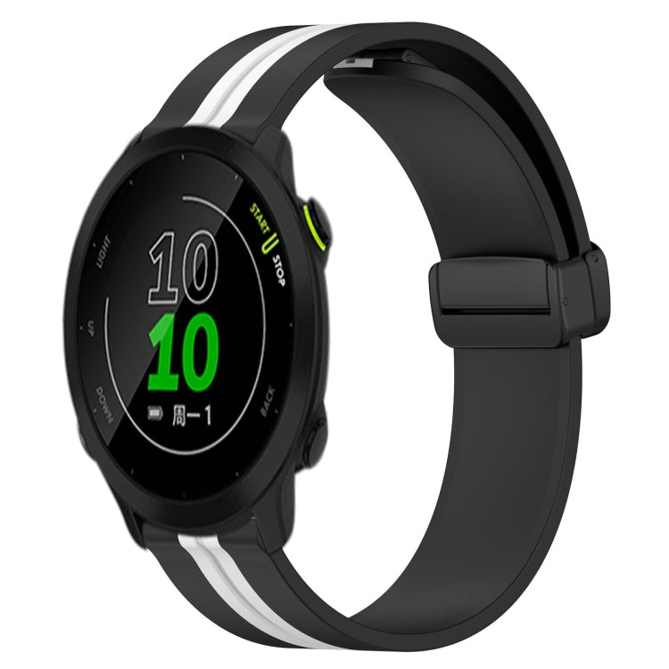 For Garmin Forerunner 158 20mm Folding Magnetic Clasp Silicone Watch Band