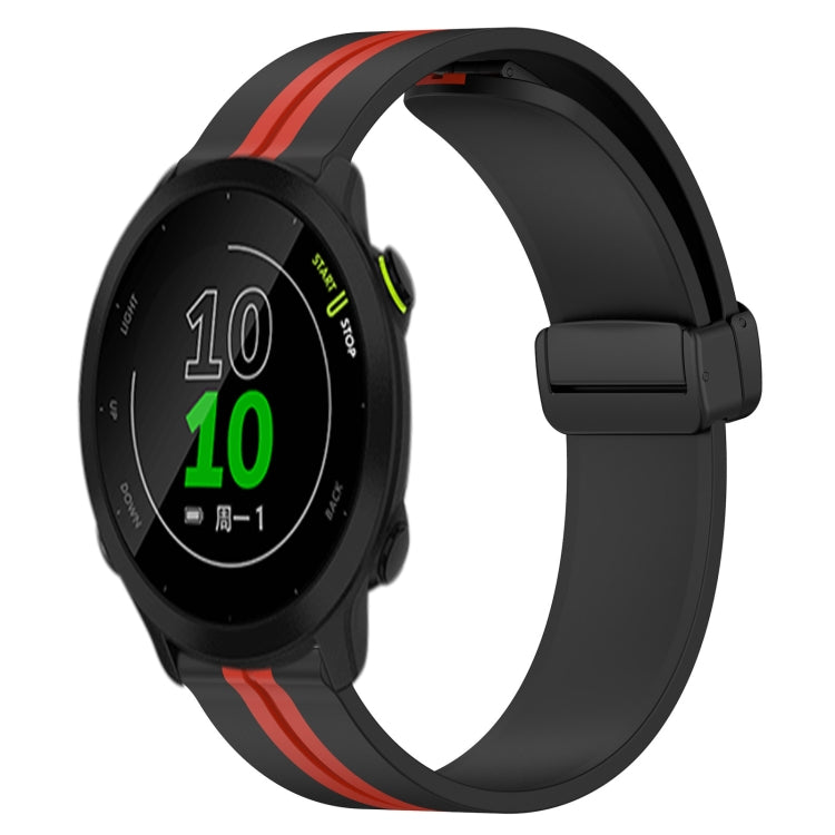 For Garmin Forerunner 158 20mm Folding Magnetic Clasp Silicone Watch Band