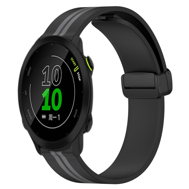 For Garmin Forerunner 158 20mm Folding Magnetic Clasp Silicone Watch Band