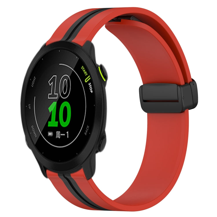 For Garmin Forerunner 158 20mm Folding Magnetic Clasp Silicone Watch Band