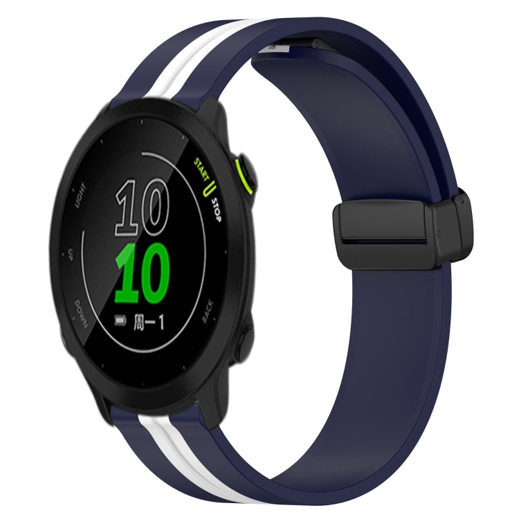 For Garmin Forerunner 158 20mm Folding Magnetic Clasp Silicone Watch Band